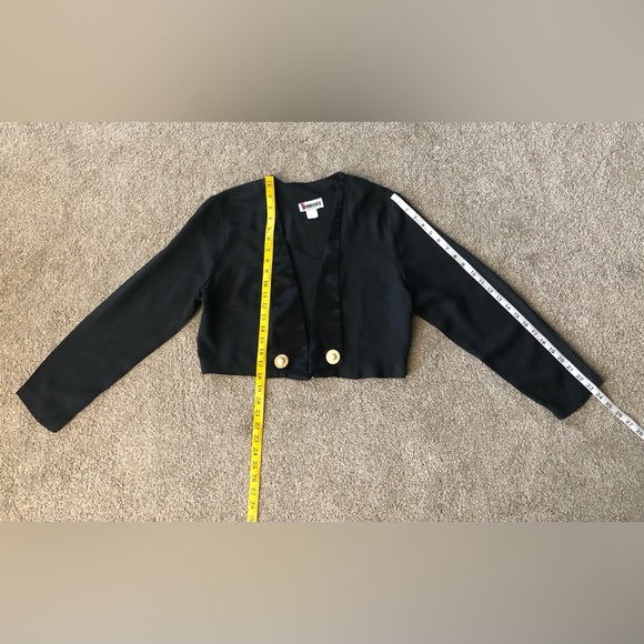 TJuniors cropped blazer bolero size 11/12 Vintage party evening pearls buttons - Picture 4 of 12